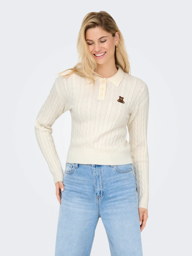 ONLY Strickpullover »ONLKATIA LS CABLE POLO CC KNT«