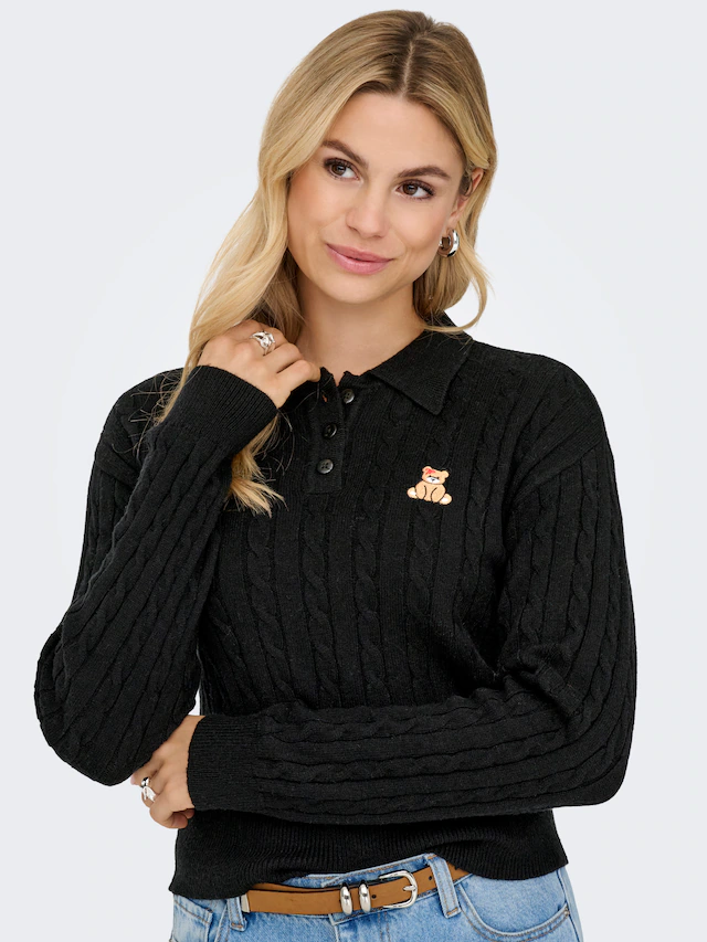 ONLY Strickpullover »ONLKATIA LS CABLE POLO CC KNT«