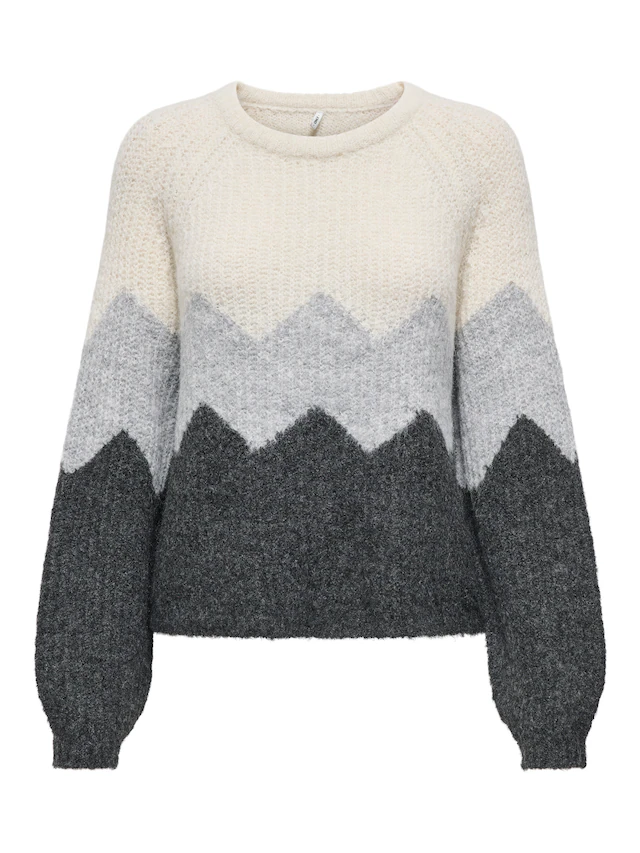 ONLY Strickpullover »ONLMAE LIFE LS ZIGZAG O-NECK KNT«