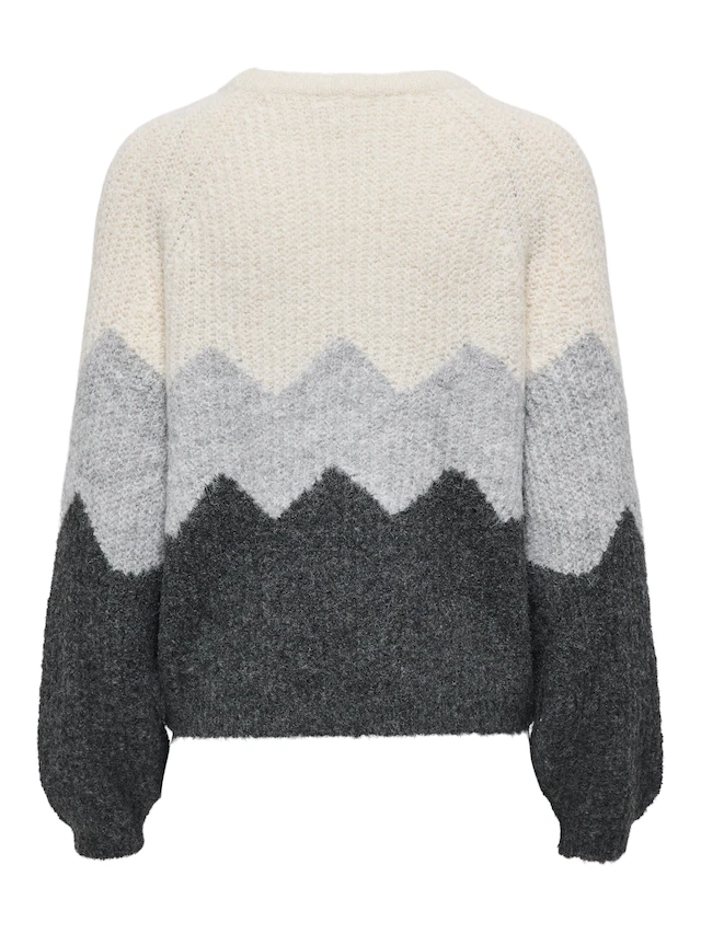 ONLY Strickpullover »ONLMAE LIFE LS ZIGZAG O-NECK KNT«