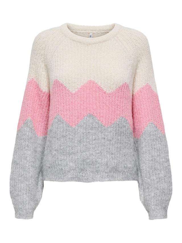 ONLY Strickpullover »ONLMAE LIFE LS ZIGZAG O-NECK KNT«