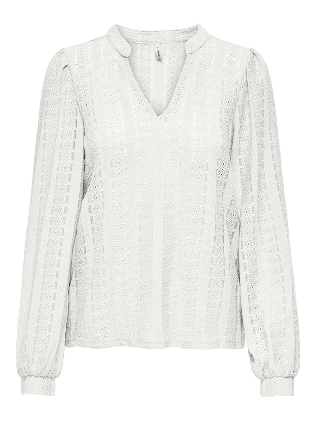 ONLY Blusenshirt »ONLMELANIE L/S SPLIT TOP JRS«