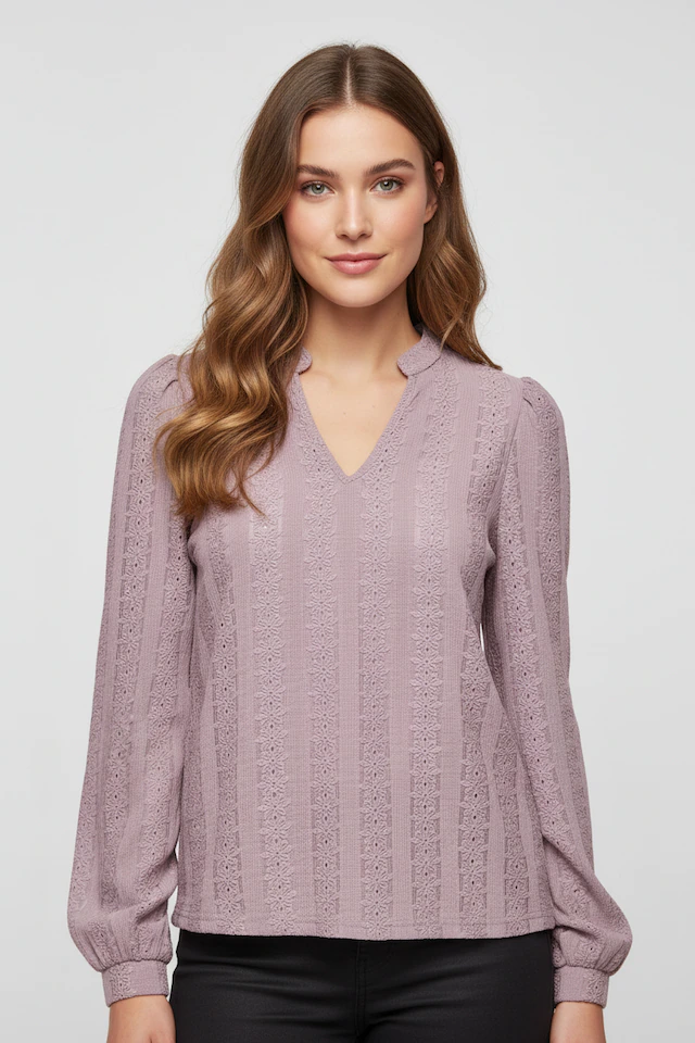 ONLY Blusenshirt »ONLMELANIE L/S SPLIT TOP JRS«