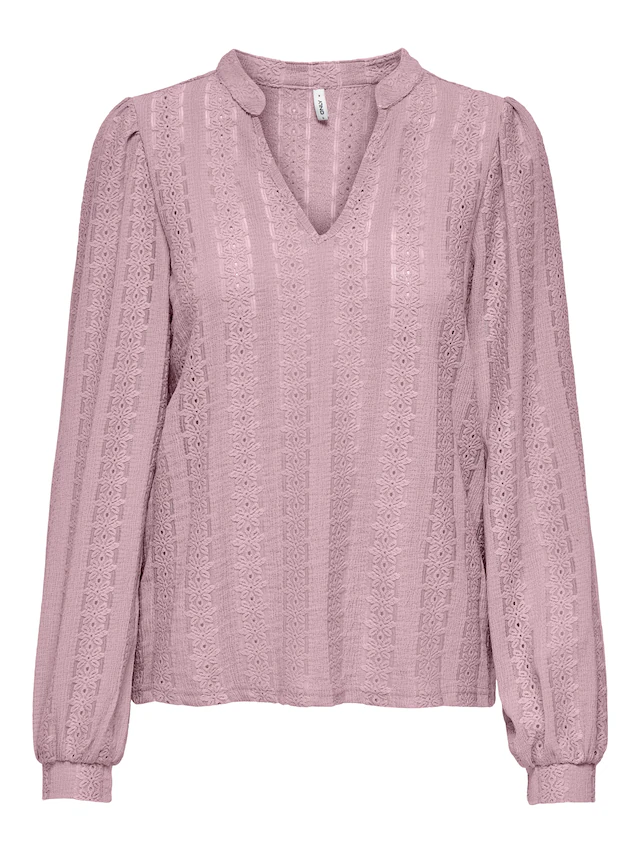 ONLY Blusenshirt »ONLMELANIE L/S SPLIT TOP JRS«