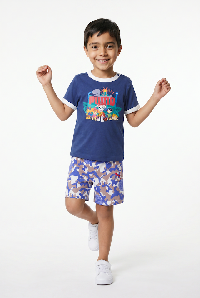PUMA Trainingsanzug »X PAW PATROL MINICATS TEE AND SHORTS SET INF« 2 zweiteiliges Set, Regular Fit, ohne Kapuze