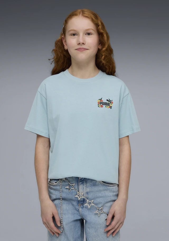 PUMA T-Shirt »MID90S RELAXED GRAPHIC TEE G« für Jugendliche, Kurzarm, sportlicher Stil, aus Baumwolle