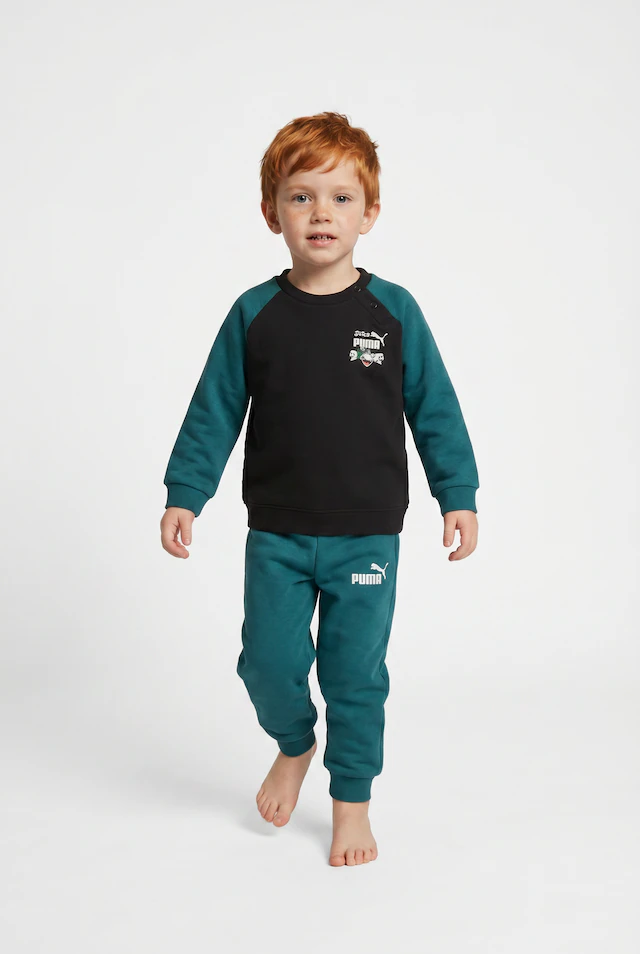 PUMA Trainingsanzug »MINICATS SUPER CREW SET INF« für Kinder, ohne Kapuze, Regular Fit