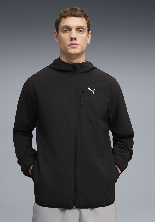 PUMA Kapuzensweatjacke »M PWRTRAIN STRETCH WOVEN JACKET« mit Kapuze, für Training und sportliche Aktivitäten, Regular Fit