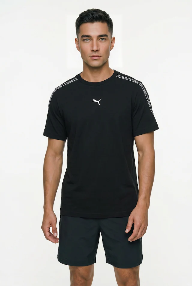 PUMA T-Shirt »ESS TAPE TEE« Regular Fit, Kurzarm, für sportlichen Look, aus Baumwolle