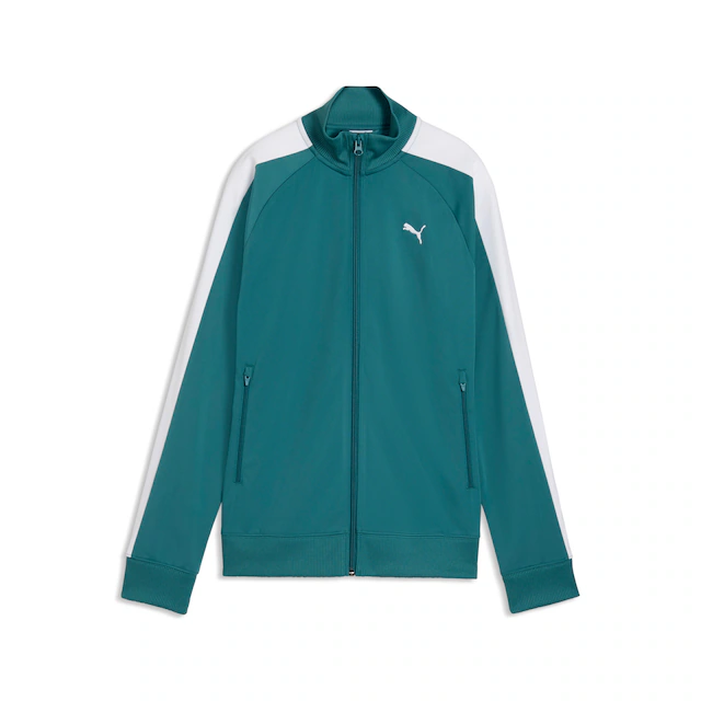 PUMA Trainingsjacke »T7 FOUNDATION POLY TRACK JACKET« ohne Kapuze mit Stehkragen, mit Reißverschluss, ohne Kapuze, Regular Fit