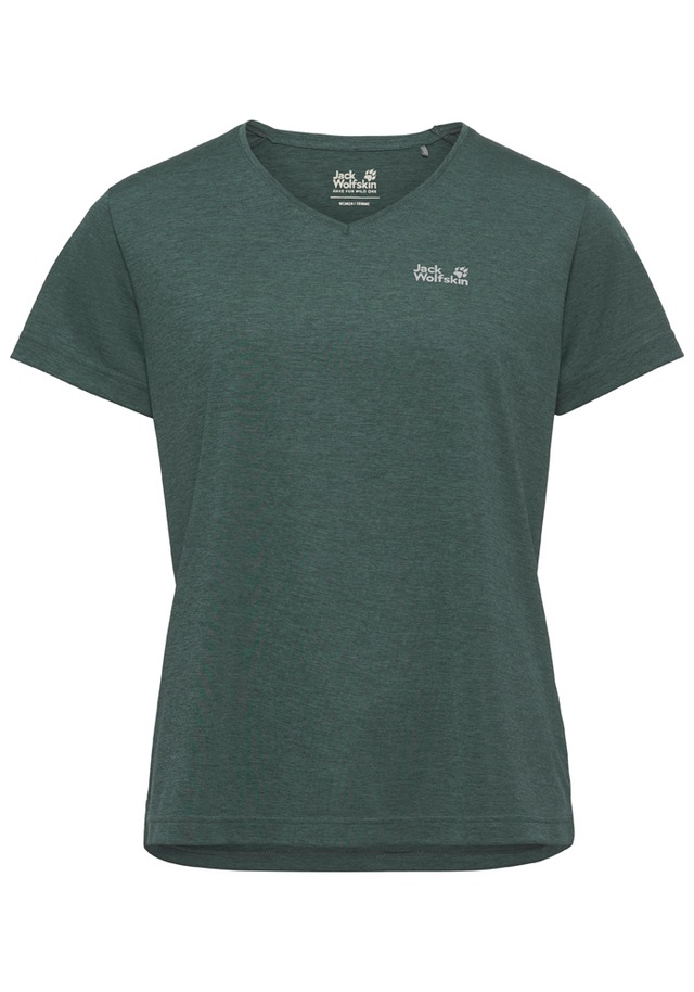 Jack Wolfskin Funktionsshirt »WILDTRAIL T W« mit V-Ausschnitt, aus Polyester, normale Länge, Kurzarm