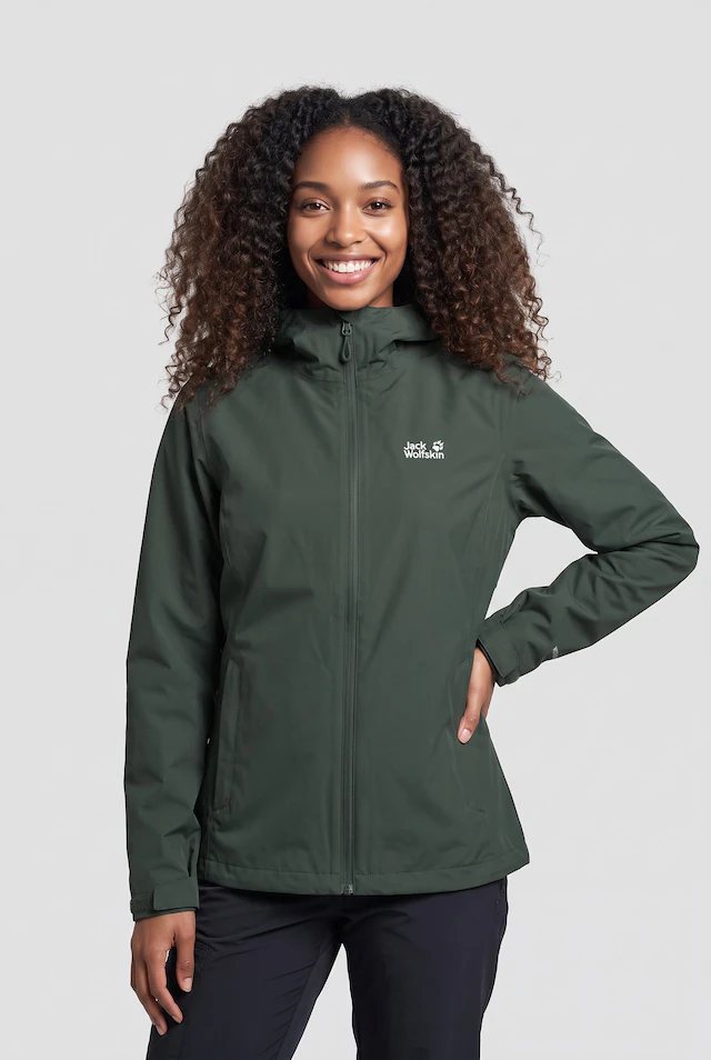 Jack Wolfskin Regenjacke »OUTROVERT 2L JKT W« mit Kapuze mit Kapuze, wasserdicht, atmungsaktiv