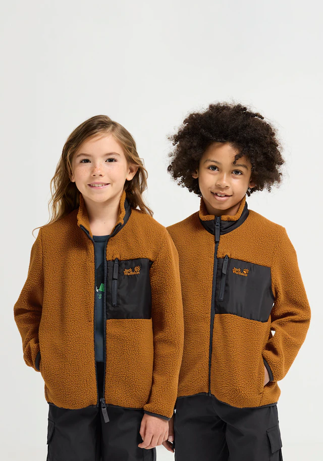 Jack Wolfskin Fleecejacke »LITE CURL FZ K« mit aufgesetzter Brusttasche mit Zipper, atmungsaktiv, wasserabweisend