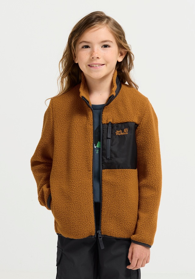 Jack Wolfskin Fleecejacke »LITE CURL FZ K« mit aufgesetzter Brusttasche mit Zipper, atmungsaktiv, wasserabweisend