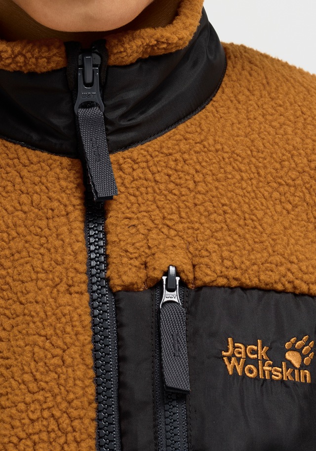 Jack Wolfskin Fleecejacke »LITE CURL FZ K« mit aufgesetzter Brusttasche mit Zipper, atmungsaktiv, wasserabweisend
