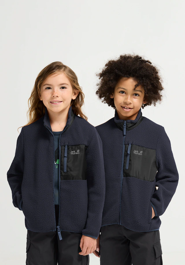 Jack Wolfskin Fleecejacke »LITE CURL FZ K« mit aufgesetzter Brusttasche mit Zipper, atmungsaktiv, wasserabweisend