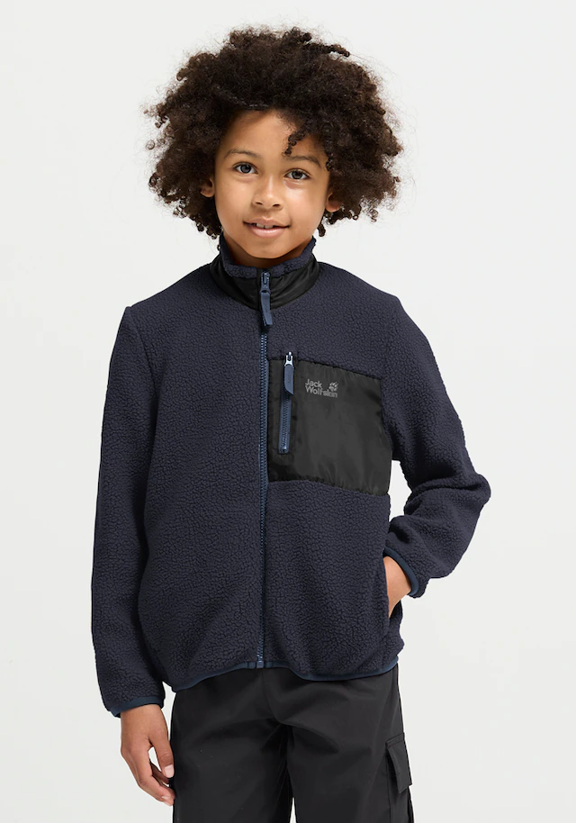 Jack Wolfskin Fleecejacke »LITE CURL FZ K« mit aufgesetzter Brusttasche mit Zipper, atmungsaktiv, wasserabweisend