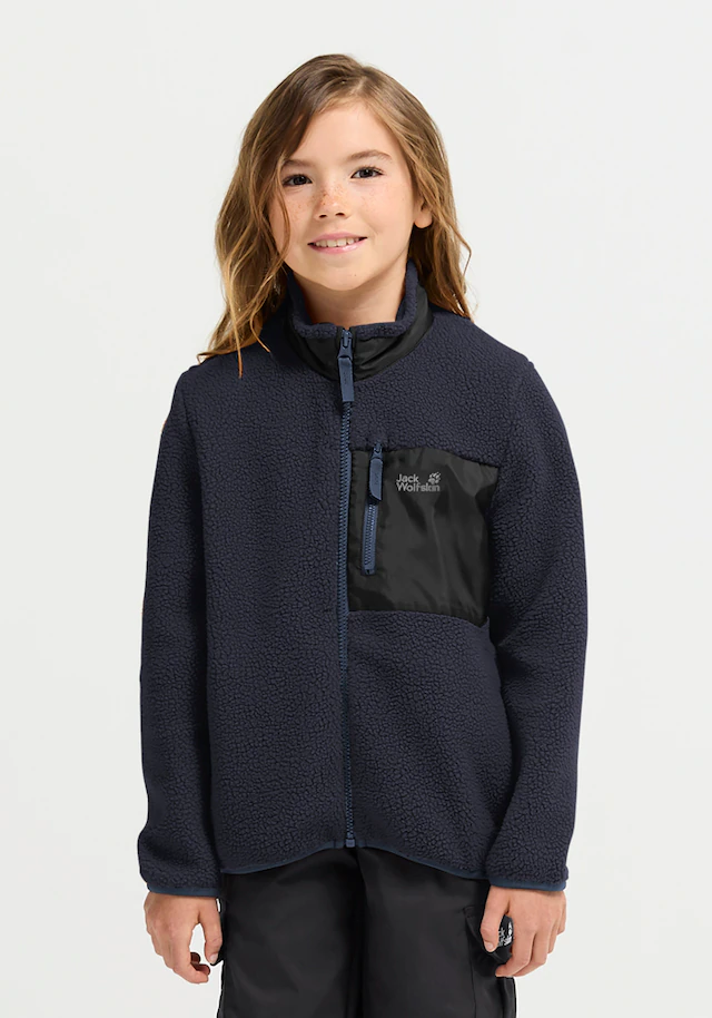 Jack Wolfskin Fleecejacke »LITE CURL FZ K« mit aufgesetzter Brusttasche mit Zipper, atmungsaktiv, wasserabweisend