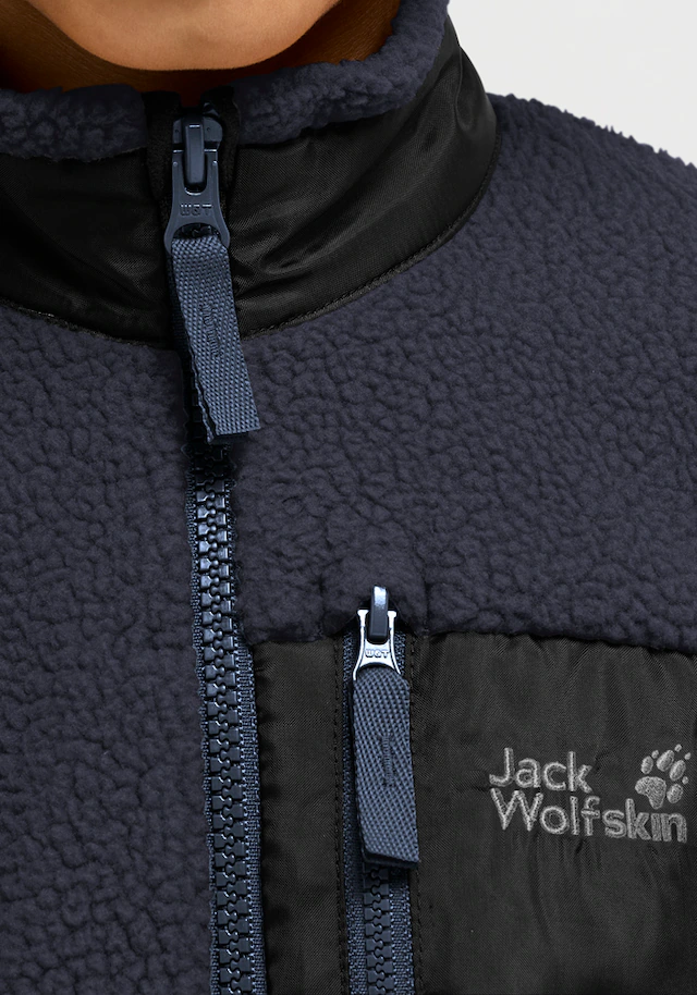 Jack Wolfskin Fleecejacke »LITE CURL FZ K« mit aufgesetzter Brusttasche mit Zipper, atmungsaktiv, wasserabweisend