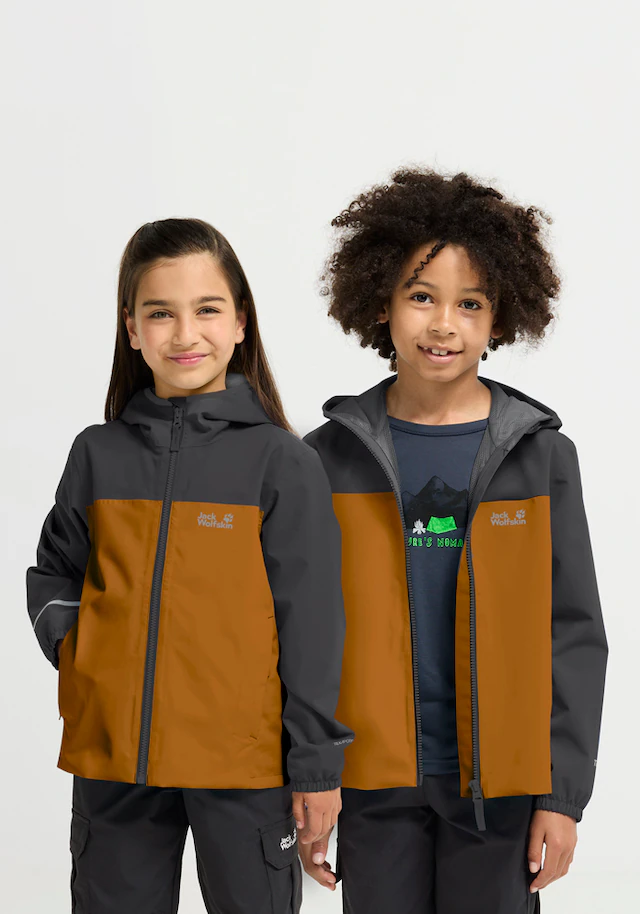 Jack Wolfskin Regenjacke »ADVENTURETRIBE 2L JKT K« atmungsaktiv, wasserdicht, mit Reißverschluss
