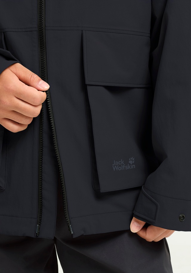 Jack Wolfskin Funktionsjacke »NABUR 2L JKT W« mit Kapuze mit 2-Wege-Reißverschluss, wasserdicht, atmungsaktiv