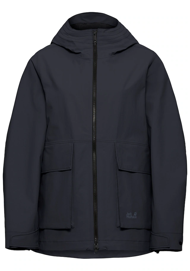 Jack Wolfskin Funktionsjacke »NABUR 2L JKT W« mit Kapuze mit 2-Wege-Reißverschluss, wasserdicht, atmungsaktiv