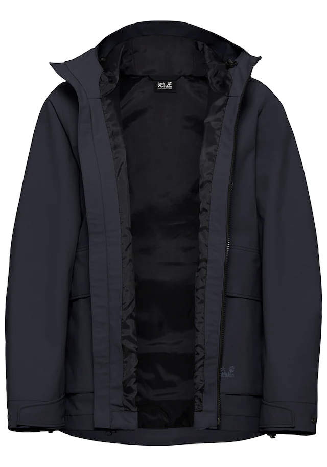 Jack Wolfskin Funktionsjacke »NABUR 2L JKT W« mit Kapuze mit 2-Wege-Reißverschluss, wasserdicht, atmungsaktiv