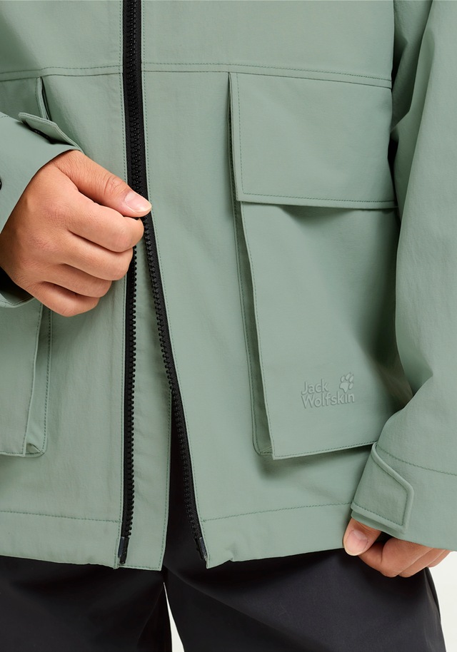 Jack Wolfskin Funktionsjacke »NABUR 2L JKT W« mit Kapuze mit 2-Wege-Reißverschluss, wasserdicht, atmungsaktiv
