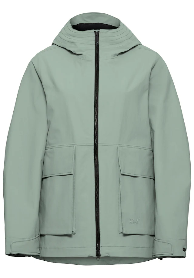 Jack Wolfskin Funktionsjacke »NABUR 2L JKT W« mit Kapuze mit 2-Wege-Reißverschluss, wasserdicht, atmungsaktiv