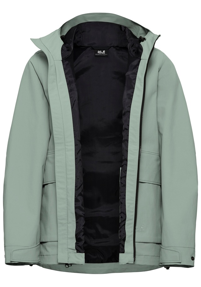 Jack Wolfskin Funktionsjacke »NABUR 2L JKT W« mit Kapuze mit 2-Wege-Reißverschluss, wasserdicht, atmungsaktiv