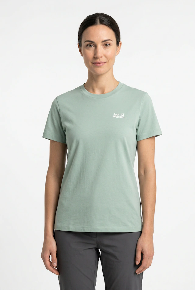 Jack Wolfskin T-Shirt »ESSENTIAL T W« Kurzarm, mit Rundhalsausschnitt, aus Baumwoll-Jersey