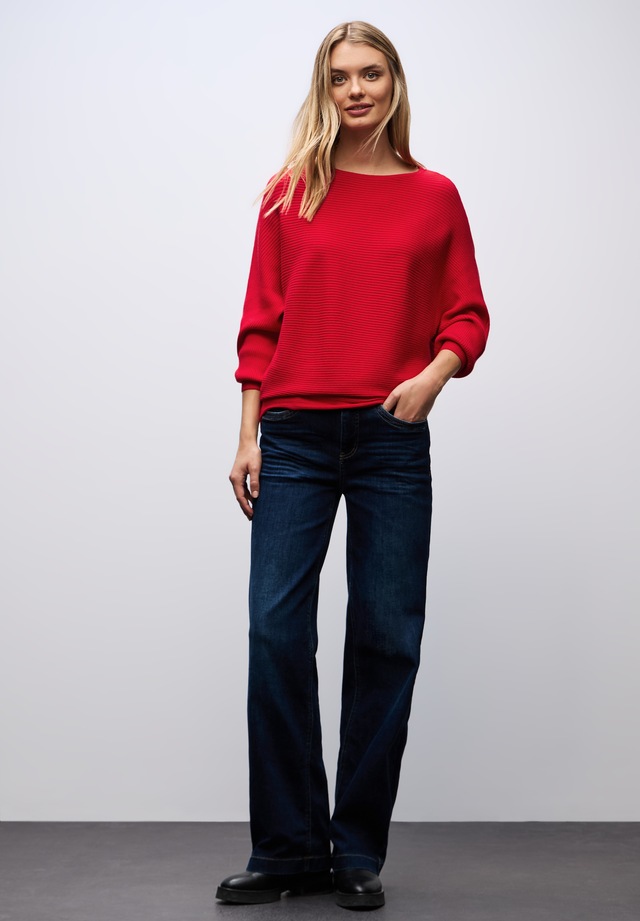 STREET ONE Strickpullover mit feiner Struktur und weitem Schnitt
