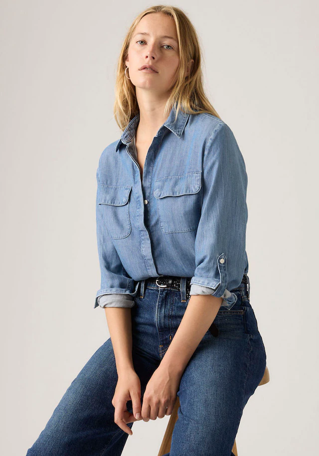 Levi's® Hemdbluse Krempelärmel mit Riegel