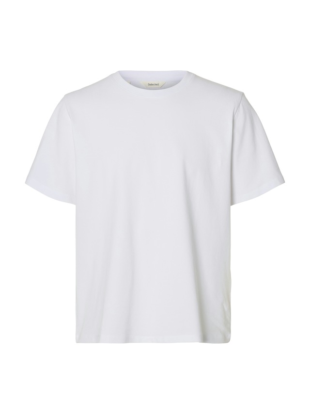 SELECTED Rundhalsshirt »SLHATLAS SS O-NECK TEE« Baumwollmischung, regular fit