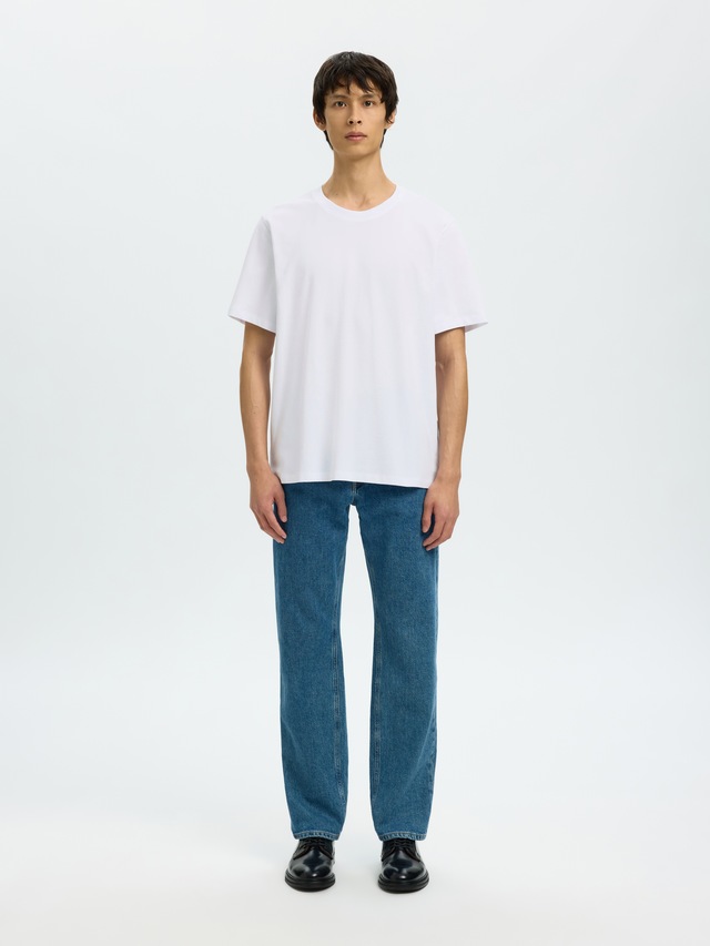 SELECTED Rundhalsshirt »SLHATLAS SS O-NECK TEE« Baumwollmischung, regular fit