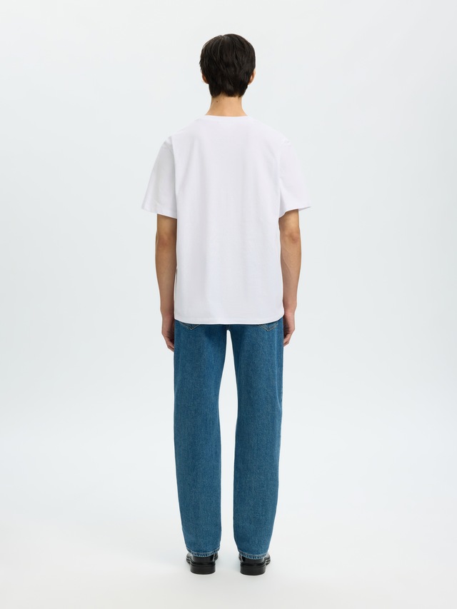SELECTED Rundhalsshirt »SLHATLAS SS O-NECK TEE« Baumwollmischung, regular fit