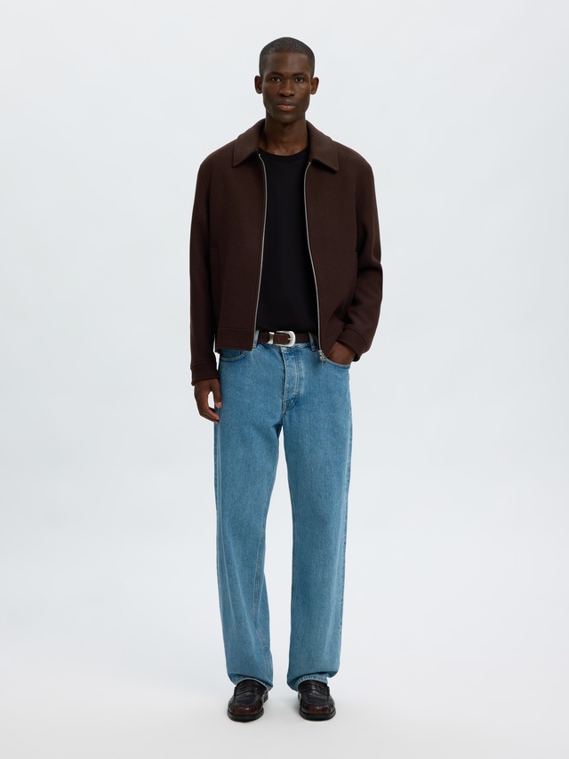 SELECTED Rundhalsshirt »SLHATLAS SS O-NECK TEE« Baumwollmischung, regular fit
