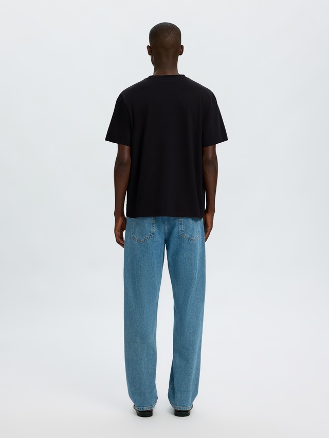 SELECTED Rundhalsshirt »SLHATLAS SS O-NECK TEE« Baumwollmischung, regular fit