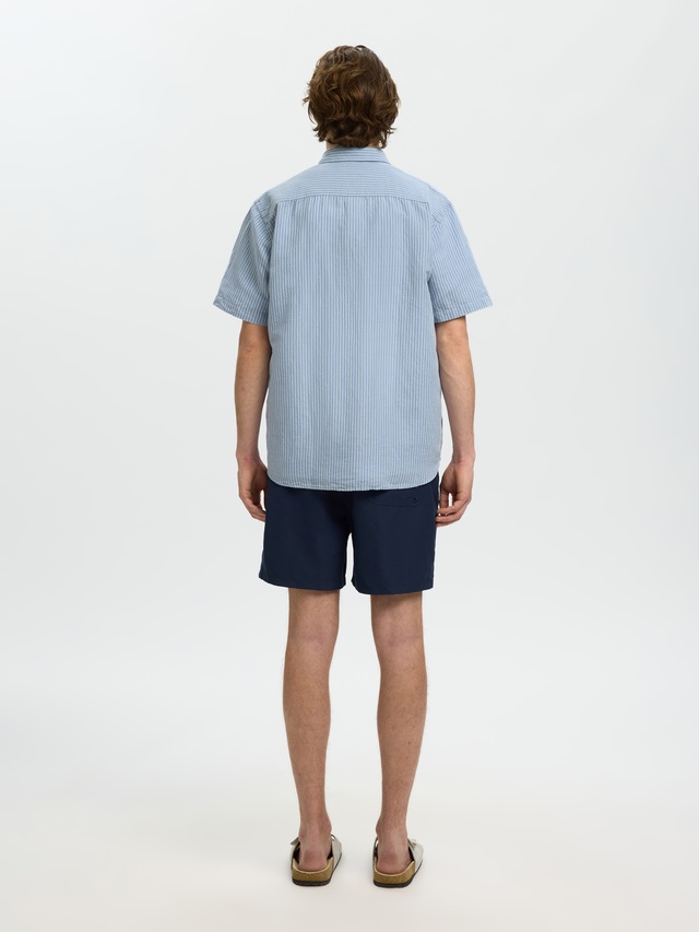 SELECTED Kurzarmhemd »SLHREGCLAY LINENBLEND SS SHIRT CLA NOOS« Materialmix, regular fit