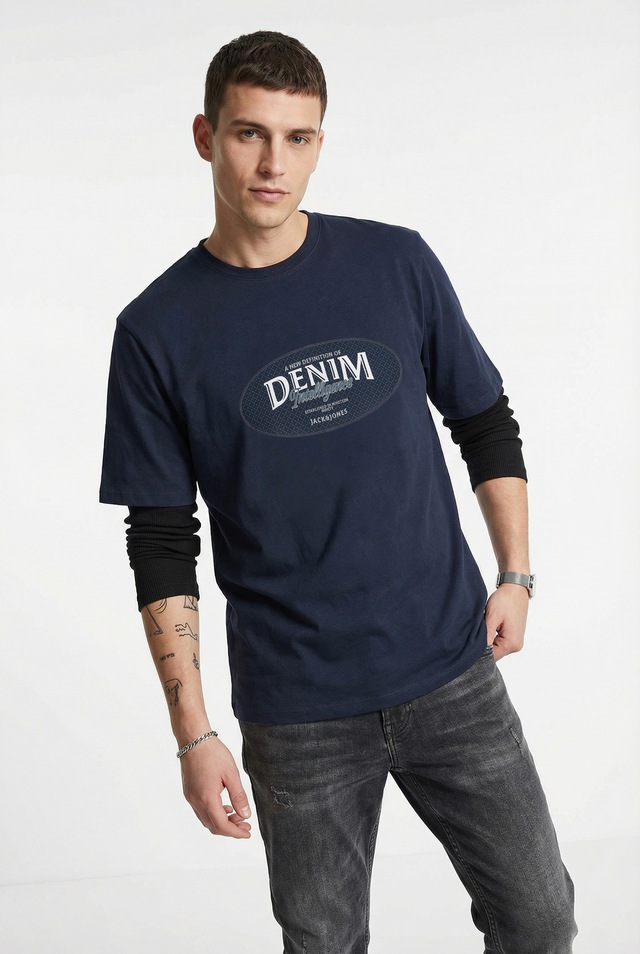 Jack & Jones T-Shirt »JJEDOVER DENIM TEE SS O-NECK 3PK MP« Packung, 3 tlg.