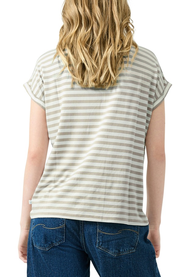 QS Kurzarmshirt im Streifen-Design