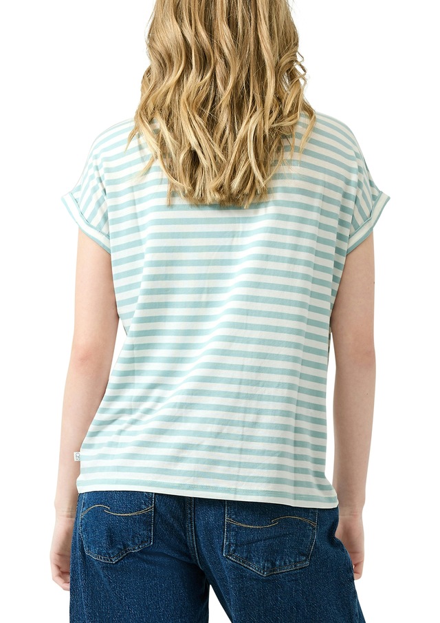 QS Kurzarmshirt im Streifen-Design