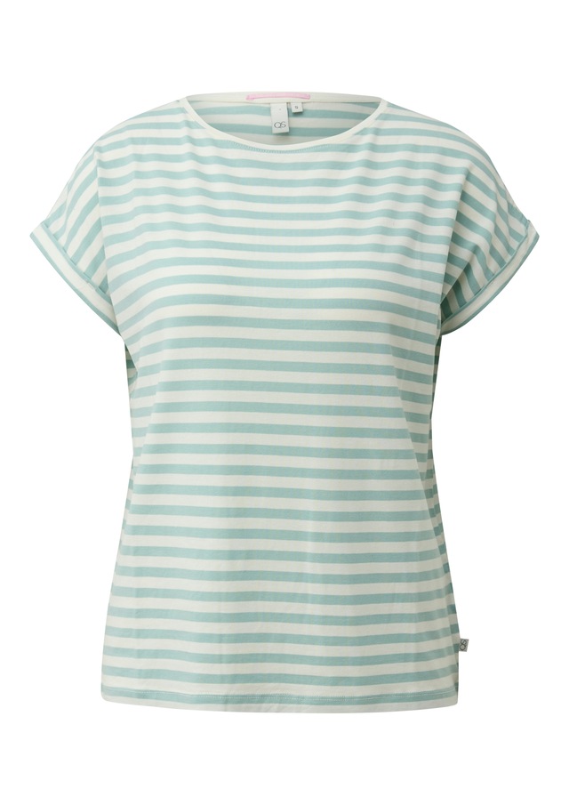 QS Kurzarmshirt im Streifen-Design