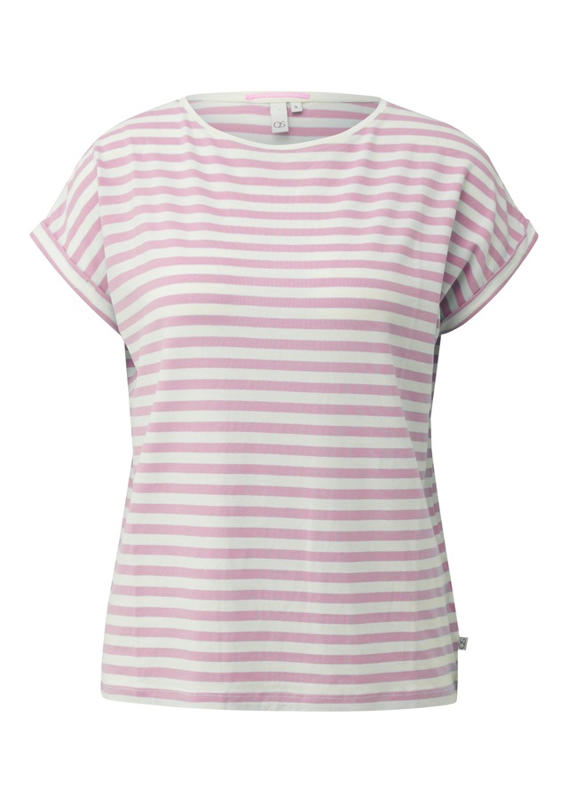 QS Kurzarmshirt im Streifen-Design