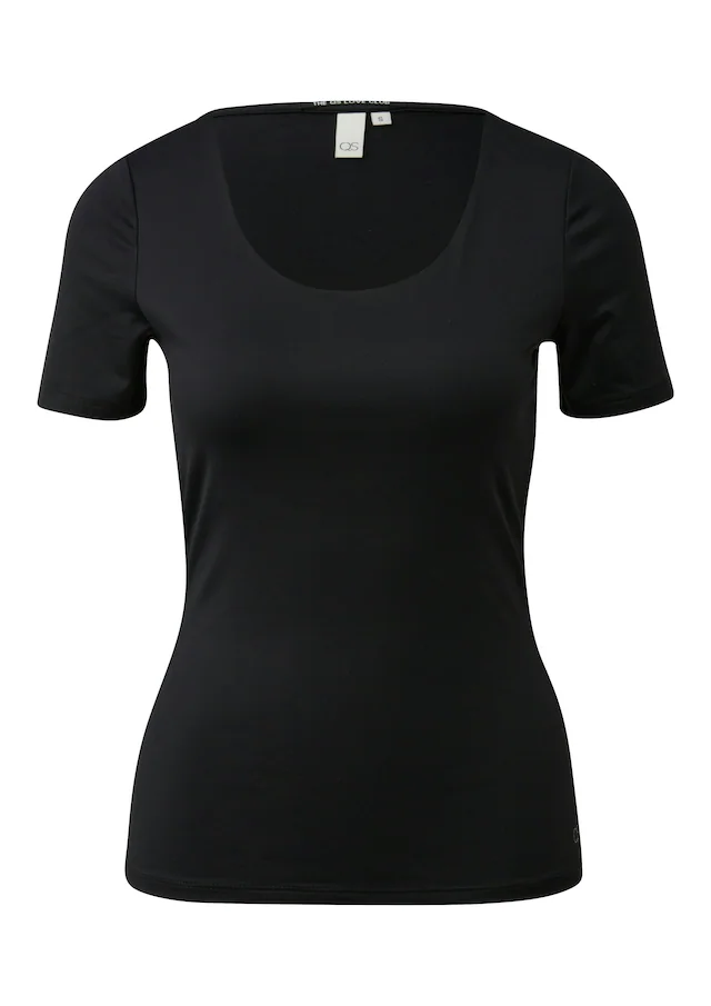 QS Kurzarmshirt mit tiefem Rundhals
