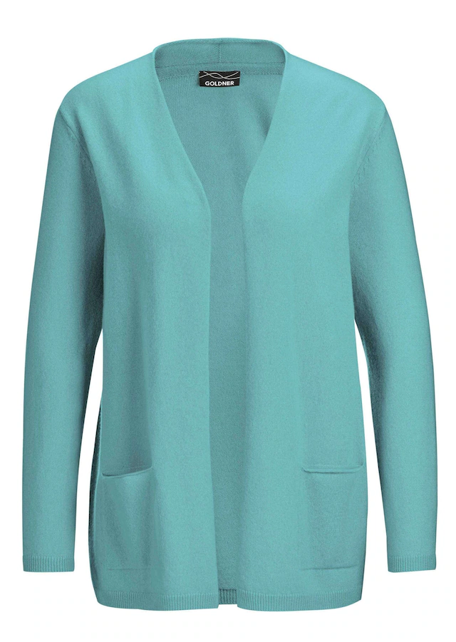 GOLDNER Strickjacke »Cardigan in langer offener Form« Aufwendig in Form gestrickt