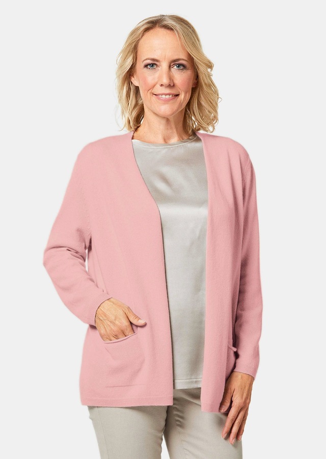 GOLDNER Strickjacke »Cardigan in langer offener Form« Aufwendig in Form gestrickt