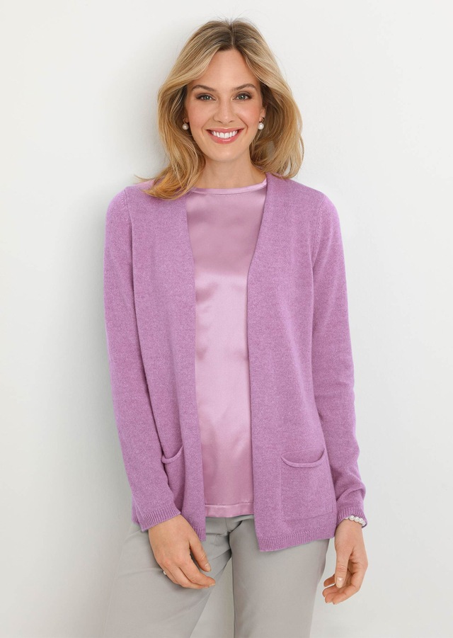 GOLDNER Strickjacke »Cardigan in langer offener Form« Aufwendig in Form gestrickt