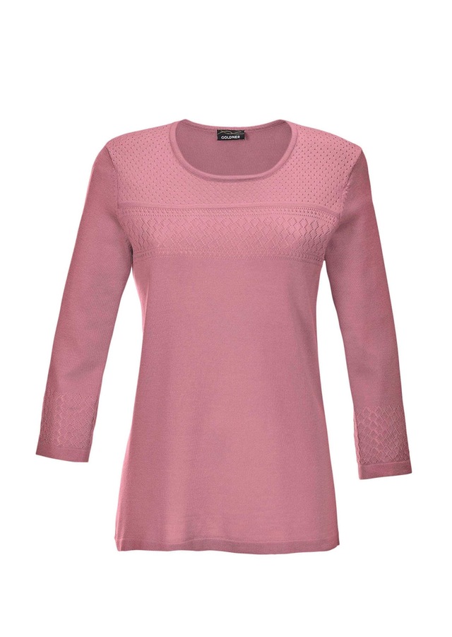 GOLDNER Rundhalspullover »Pullover mit schönem Ajourmuster« Zartes Ajourmuster