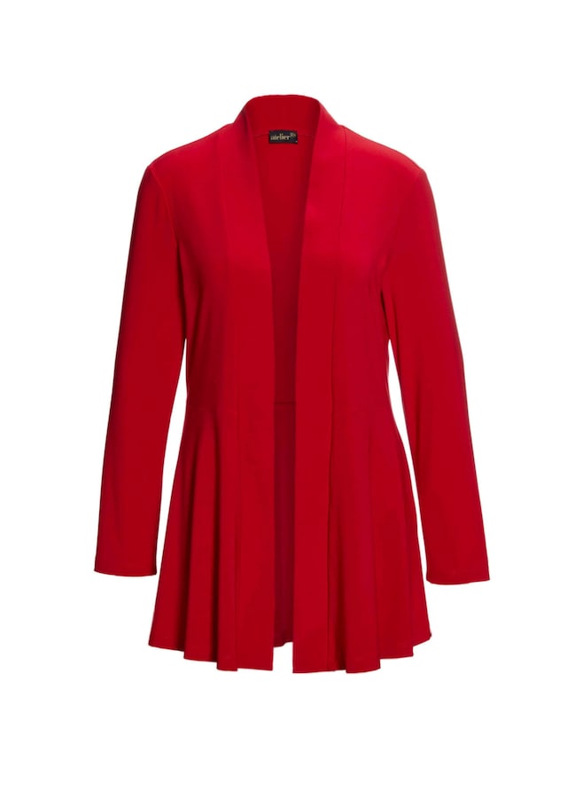 GOLDNER Sweatjacke »Leichte Shirtjacke lila mit Stretch« Mit Teilungsnaht hinten für eine elegante Weite